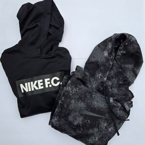 Nike Black Hoodies Duo - NIKE F.C. + Swoosh Print